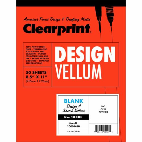 Pad, Vellum, 8.5x11, White