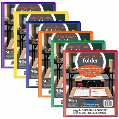 Folder, 2-Pocket, Poly, 50-Sheet Capacity, Letter, AST 36/BX