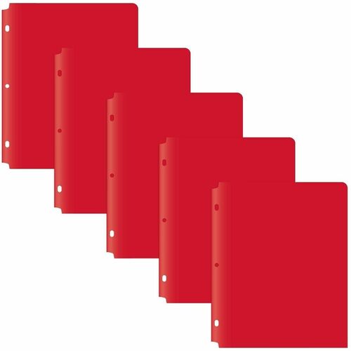 Folder, Poly, 3-Hole, Red 25/BX