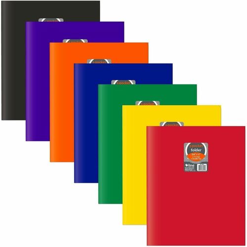 Portfolio, 3-Pocket, with Card Holder, Poly, Letter, Ast 24/BX