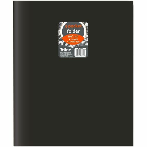 Portfolio, 3-Pocket, with Card Holder, Poly, Letter, Black 24/BX