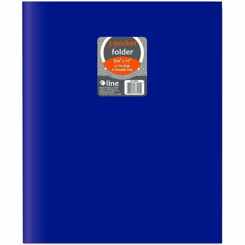 Portfolio, 3-Pocket, with Card Holder, Poly, Letter, Blue 24/BX