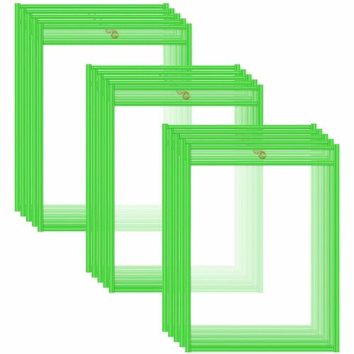 Shop Ticket Holder, 9" x 12", Metal Eyelet, Neon Green