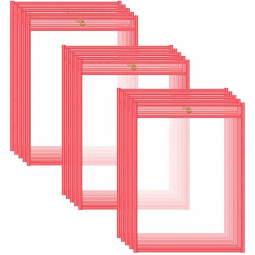 Shop Ticket Holder, 9" x 12", Metal Eyelet, Neon Red