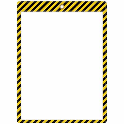 Shop Ticket Holder, 9-3/4" W x 13-3/5" L x 1/10" H, Black/Yellow 25/BX