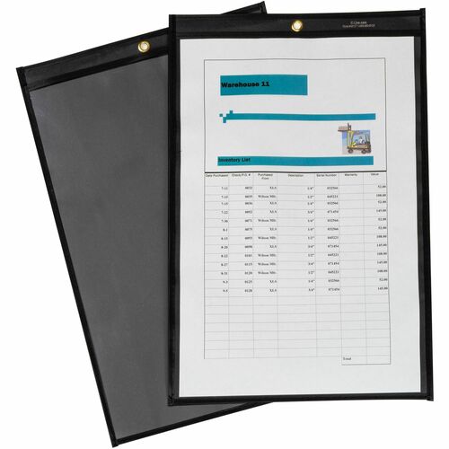 Ticket Holders, Heavy-Duty Vinyl, 11"x17", Black/Clear 25/BX