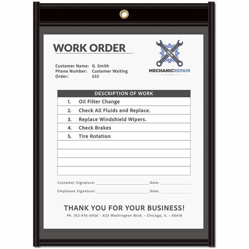 Holder, Shopticket, 9x12, Clear Black 25/BX