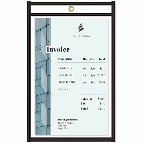 Holder, Shopticket, 5x8, Clear/Black 25/BX
