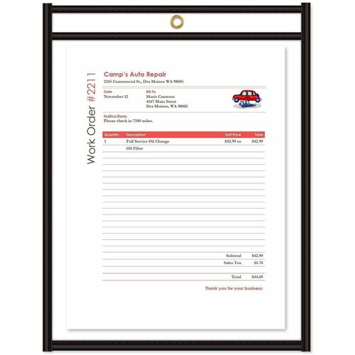 Holder, Shopticket, 8.5x11, Clear 25/BX