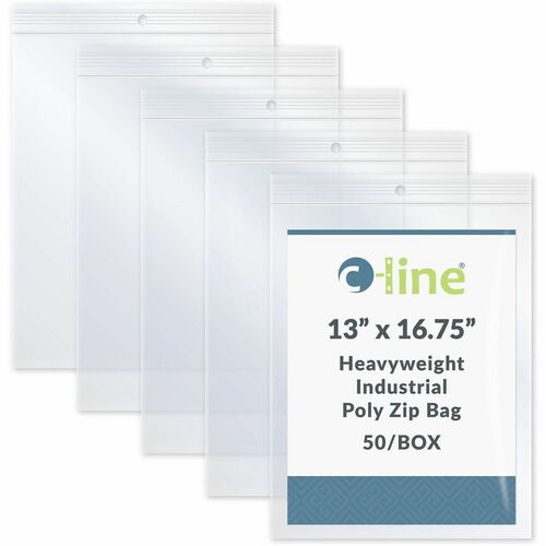 Heavyweight Poly Zip Bag, 13" x 16-3/4", Clear 50/BX