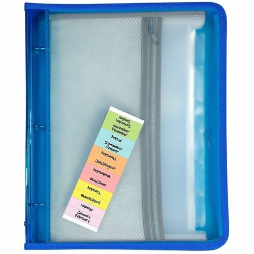 Binder, Expanding, With Zip, Blue