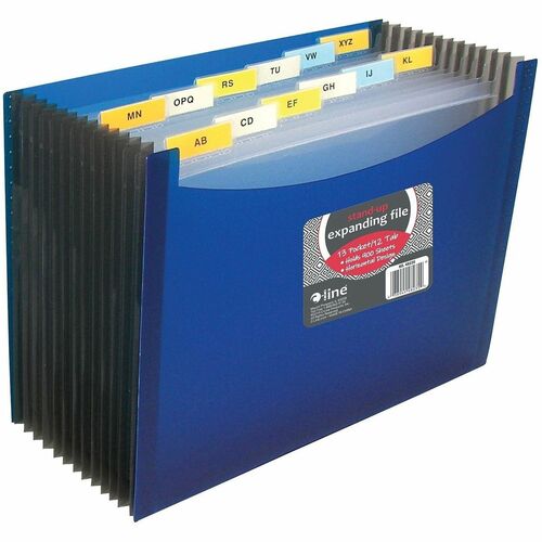 Expanding File, 9" Expanding, 13 Packets, 900 Sheet Capacity, Letter, Blue