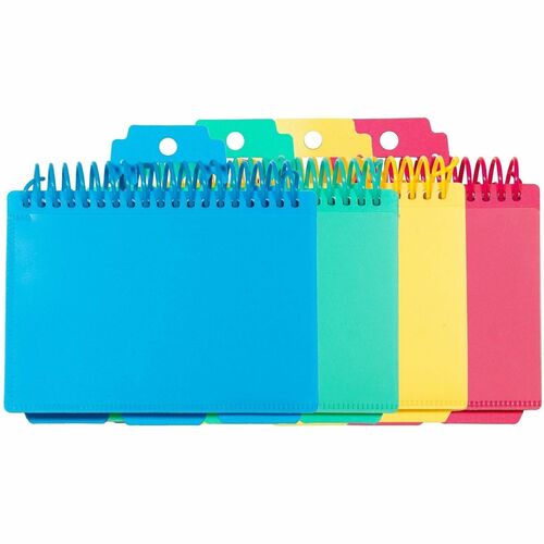 Index Card Notebook, Spiral, 60 Cards, 3" x 6", Assorted
