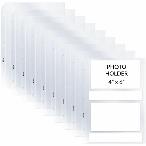 Photo Holders, Side Load, Holds 4 Photos, 4" x 6", Clear 50/BX