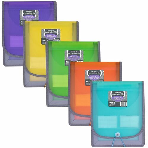 Backpack File, Vertical, 7-Pocket, 10-1/4" W x 12-3/4" L x 1" H, AST