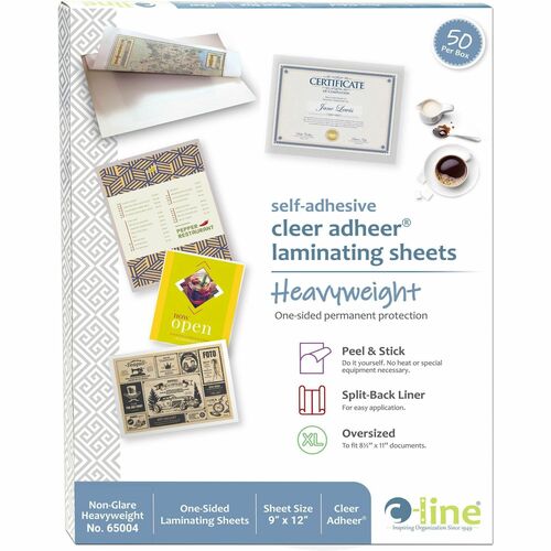 Sheets, Laminating, Self-Adhesive, Non-Glare 50/BX