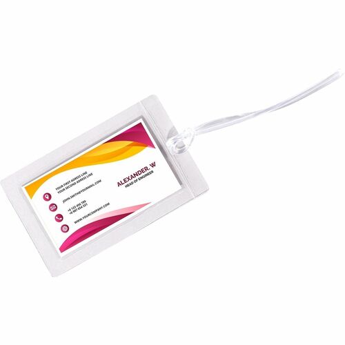 Luggage Tags, Laminated, 4-9/16"x2-13/16", Clear 10/PK