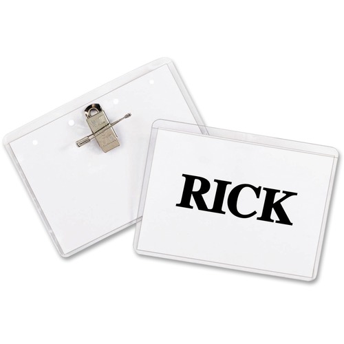 Holder, Badge, Clip/Pin, 4x3 50/BX