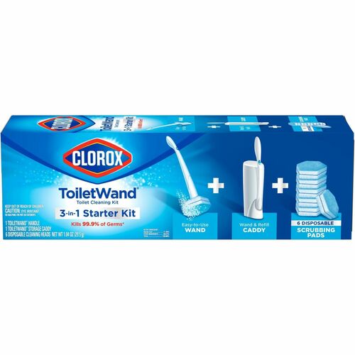 Toilet Wand Starter Kit, Disposable Heads, BE/WE 216/PL