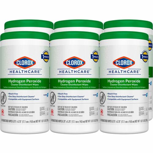 155 Wipes, Disinfect, Hydrogen Peroxide 6/CT
