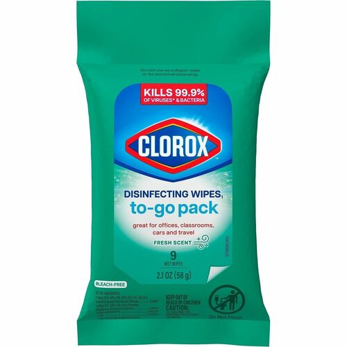 To-Go Wipes, Clorox, Fresh Scent, 9 Wipes, Wet