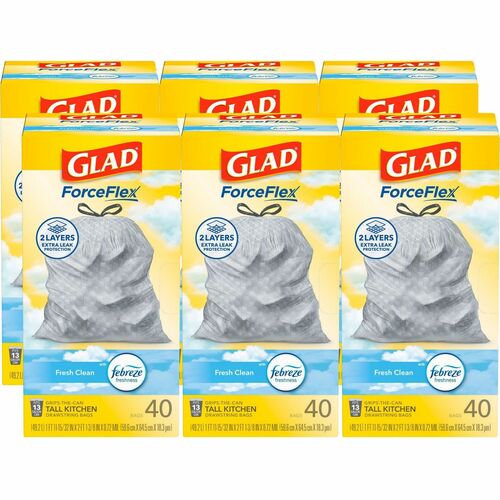 Tall Kitchen Bags, 13 Gallon, 0.9 Mil, Fresh Scent/ WE 6/CT