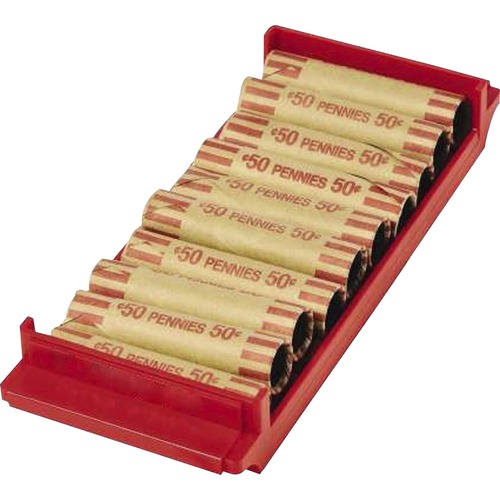 Tray, Coin Stick, Red Plastic 2/PK