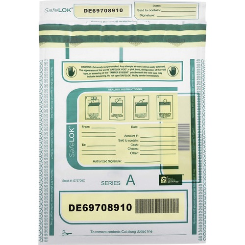 Bag, Deposit, Tmp-Evd, 9 Inch X 12 Inch, Clear 100/PK