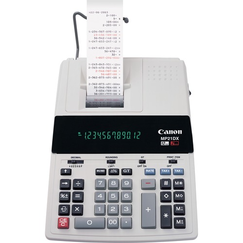 Calculator, Printer, 12 Digit, 2 Color, White