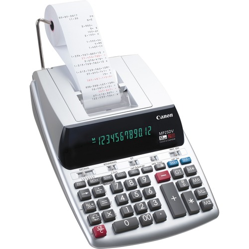 Calculator, Printer, 12 Digit, Clock/Calendar