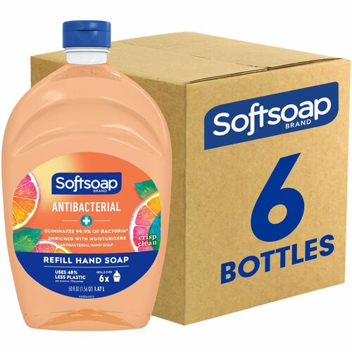 Hand Soap, Liquid, Crisp Clean, Antibacterial, 50 Oz, OE 6/CT
