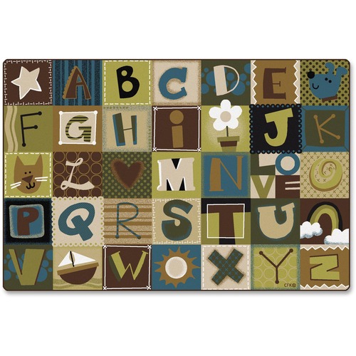 Alphabet Blocks Mat, Nature, 8' x 12', Multi