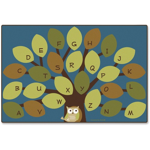 Owl-phabet Tree Mat, 4' x 6', Multi