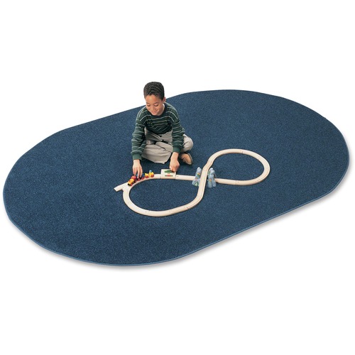 Rug, Anti-Static, Nylon, Kid Ply Back, Oval, 7'6"x12', Marine Blue