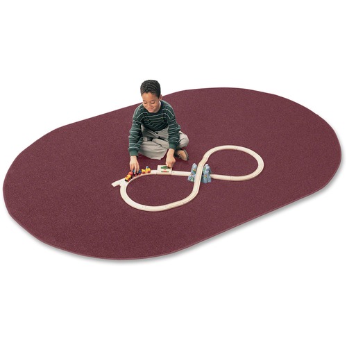 Rug, Anti-Static, Nylon, Kid Ply Back, Oval, 7'6"x12', Cranberry