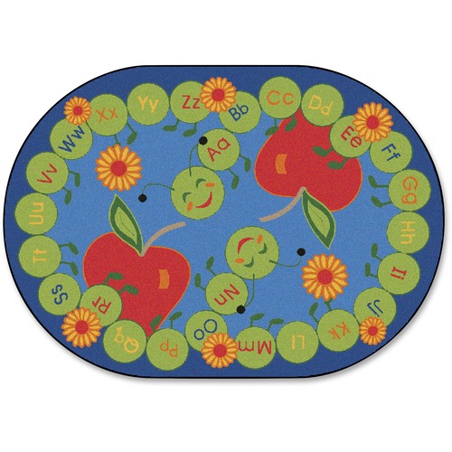 Caterpillar Rug, Alphabet, 8'3" x 11'8", Oval, Multi