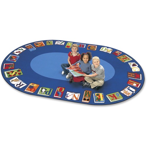 Seating Rug, Read By Book, 6'9" x 9'5", Oval, Multi