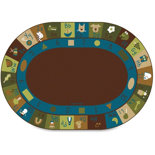 Learning Blocks Rug, Nature, 6' x 9', Oval, Multi