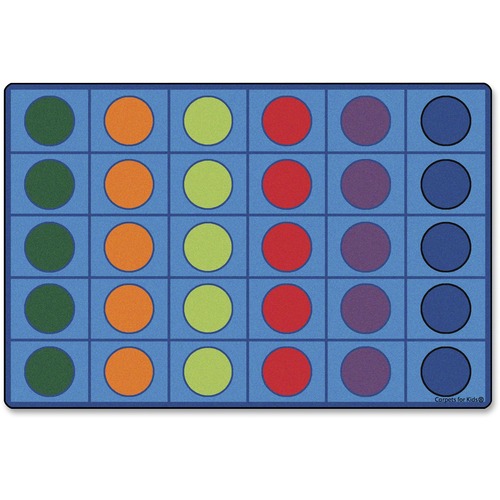 Seating Rug, Circles, 6' x 9', Rectangle, Multi