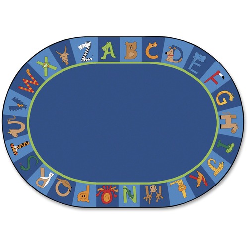 A-Z Animals Rug, Oval, 6'9"x9'5"