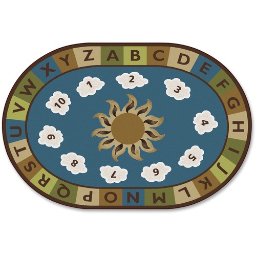 Sunny Day Learn and Play Rug, Nature, Oval, 8' x 12'