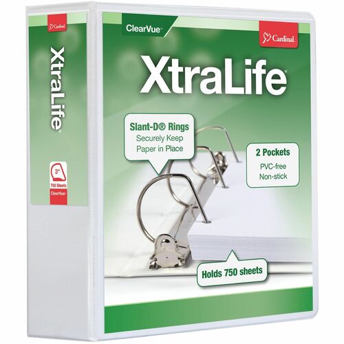 Binder, X-Life, D-Ring, 3", White