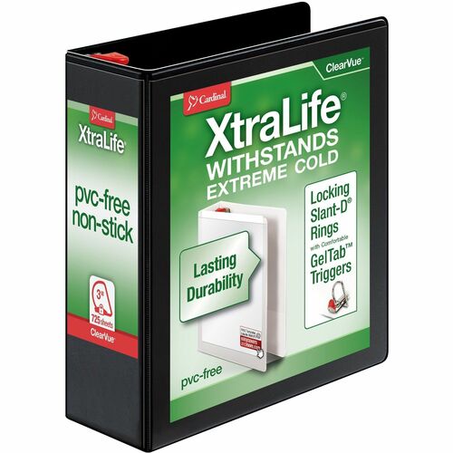 Binder, X-Life, D-Ring, 3", Black