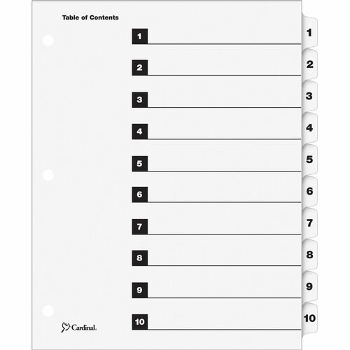 Index, 3-Ring, 1-Step, 1-10, Clear