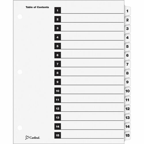 Index, 3-Ring, 1-Step, 1-15, Clear