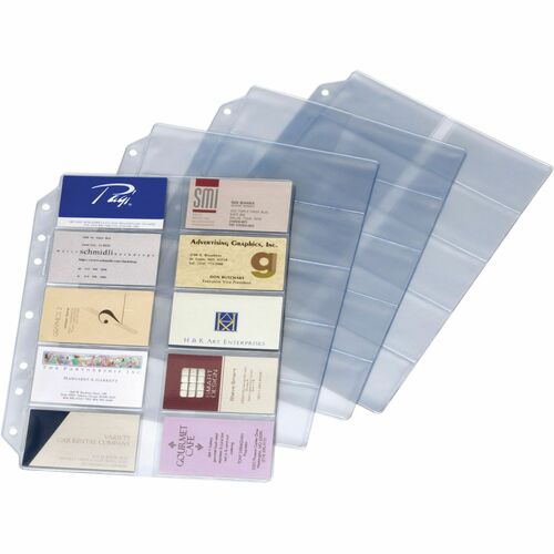Refill Pages, For Card File Binder, Clear 10/PK