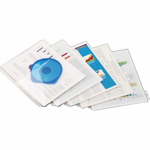 Pocket Binder, With Insert, Letter-Size, Clear 5/PK