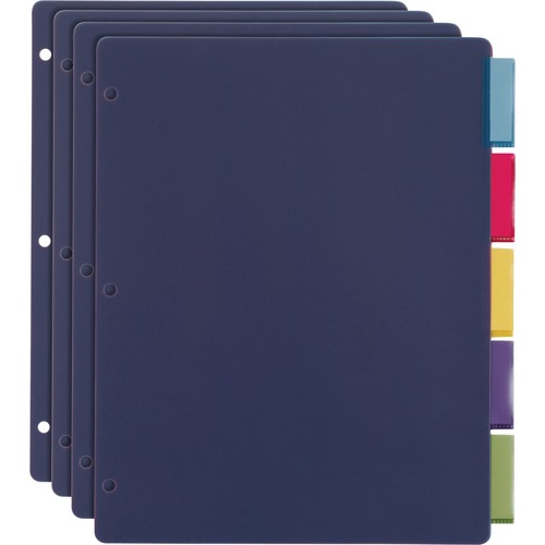 Divider, Index, 5 Tab, Assorted 4/PK