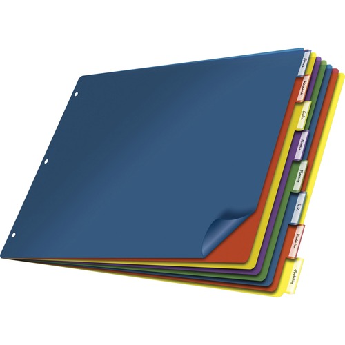 Divider, Poly 11 x 17, 8 Tab, Assorted