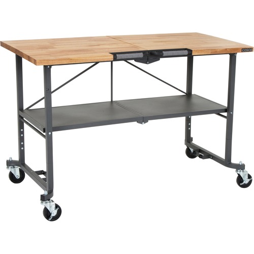Folding Bench Steel Top Gray